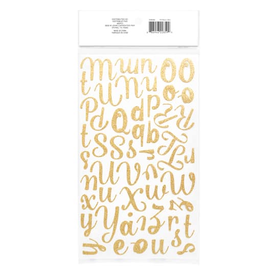 Gold Glitter Script Alphabet Stickers by Recollections™